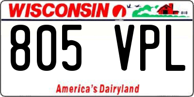 WI license plate 805VPL