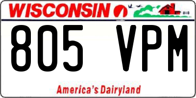 WI license plate 805VPM