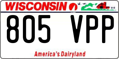 WI license plate 805VPP