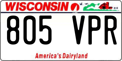 WI license plate 805VPR