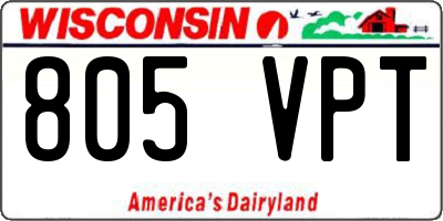 WI license plate 805VPT