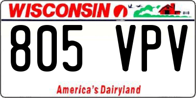 WI license plate 805VPV