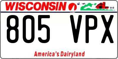 WI license plate 805VPX