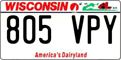 WI license plate 805VPY