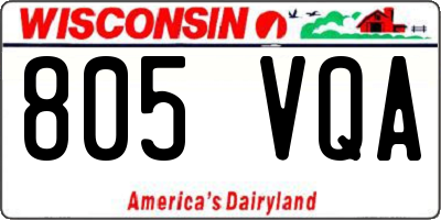 WI license plate 805VQA
