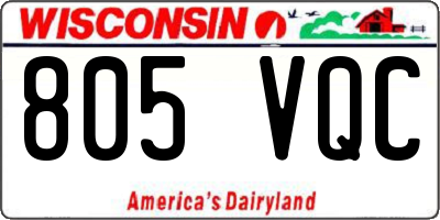 WI license plate 805VQC