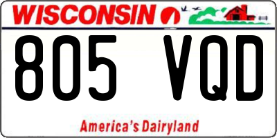 WI license plate 805VQD