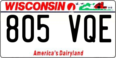 WI license plate 805VQE