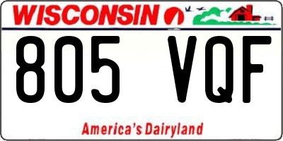 WI license plate 805VQF