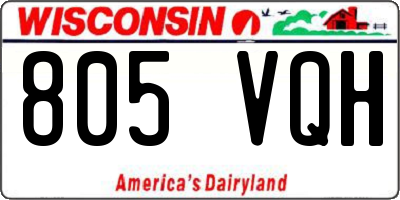 WI license plate 805VQH