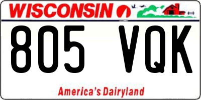 WI license plate 805VQK