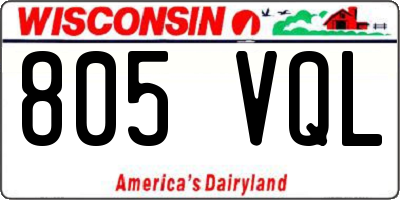 WI license plate 805VQL