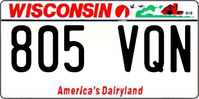 WI license plate 805VQN