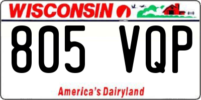 WI license plate 805VQP