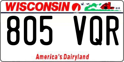 WI license plate 805VQR