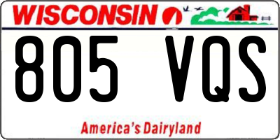 WI license plate 805VQS