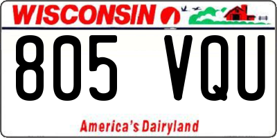 WI license plate 805VQU