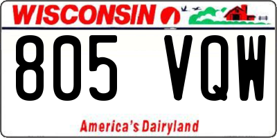 WI license plate 805VQW
