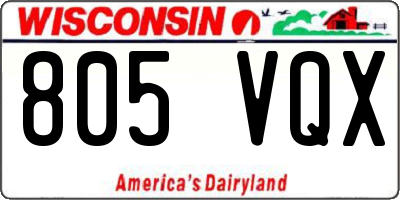 WI license plate 805VQX