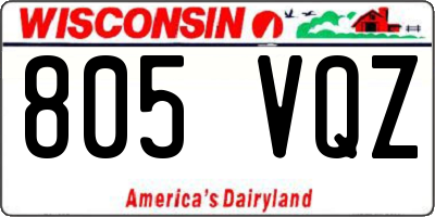 WI license plate 805VQZ