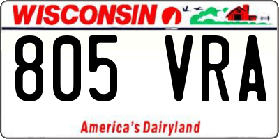 WI license plate 805VRA