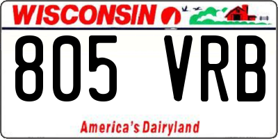 WI license plate 805VRB