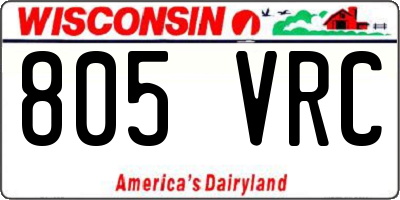 WI license plate 805VRC