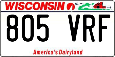 WI license plate 805VRF