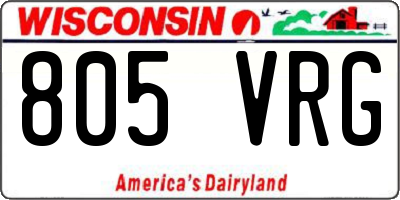 WI license plate 805VRG