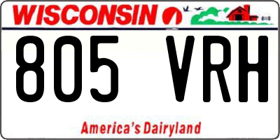 WI license plate 805VRH