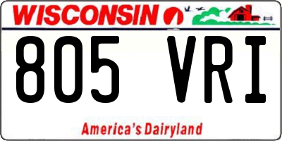 WI license plate 805VRI