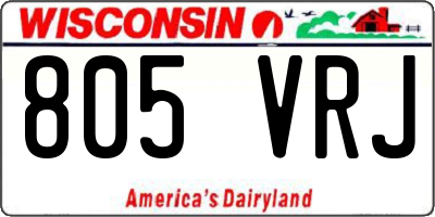 WI license plate 805VRJ