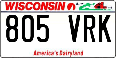 WI license plate 805VRK
