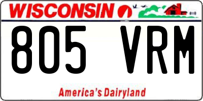 WI license plate 805VRM