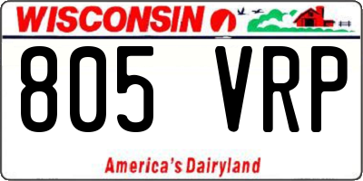 WI license plate 805VRP