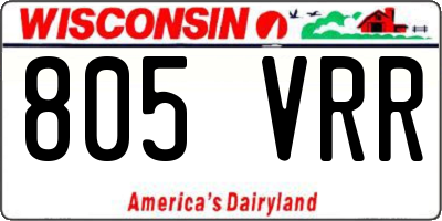 WI license plate 805VRR