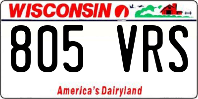 WI license plate 805VRS