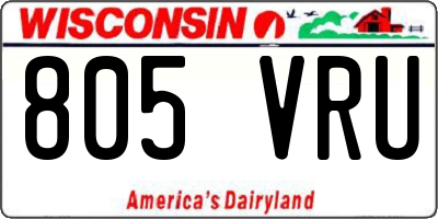WI license plate 805VRU
