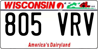 WI license plate 805VRV