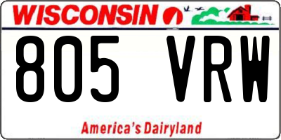 WI license plate 805VRW