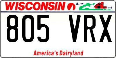 WI license plate 805VRX
