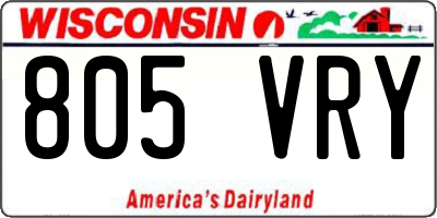 WI license plate 805VRY