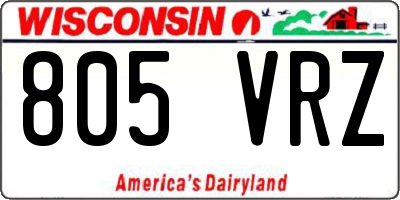 WI license plate 805VRZ