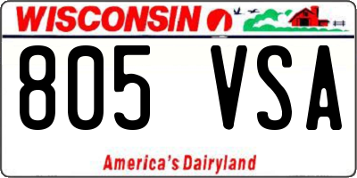 WI license plate 805VSA
