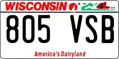 WI license plate 805VSB