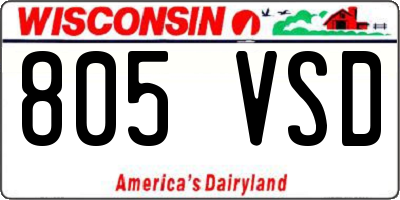 WI license plate 805VSD