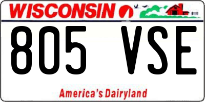 WI license plate 805VSE