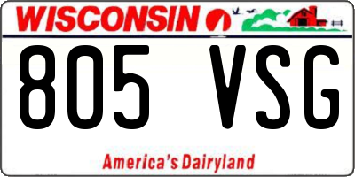 WI license plate 805VSG