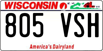 WI license plate 805VSH