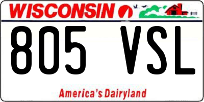 WI license plate 805VSL